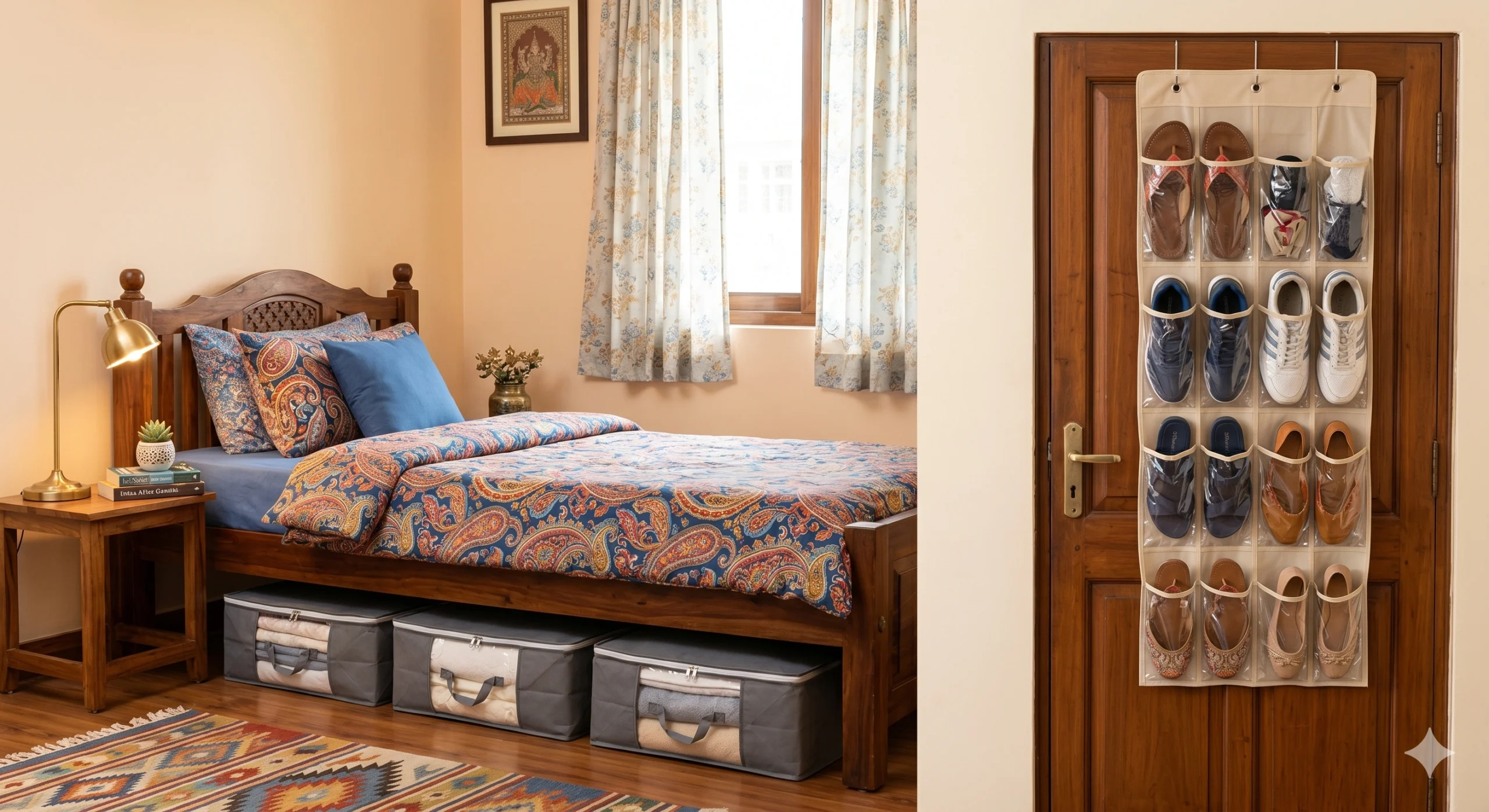 Over-door shoe pockets and under-bed storage bags, Amazon India home organizing hidden gems 2026