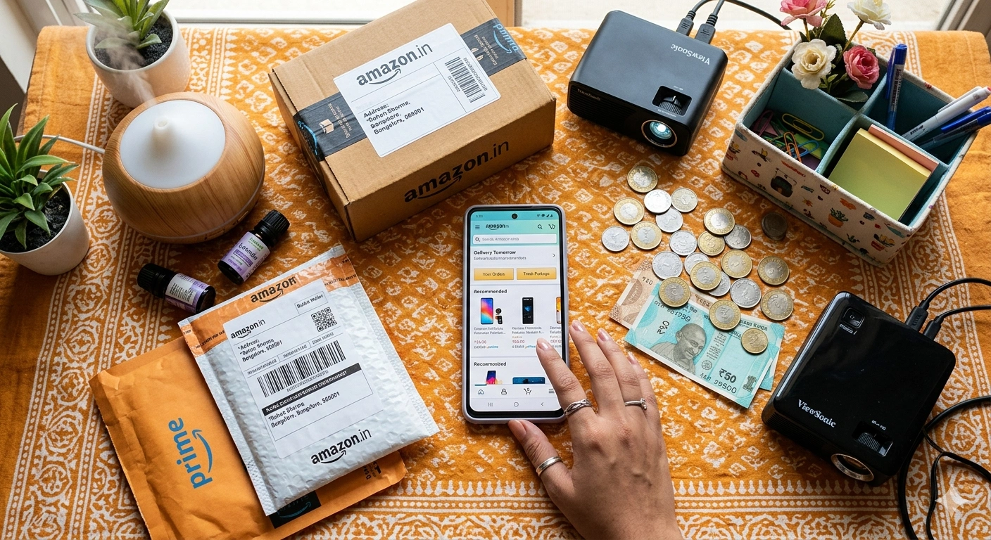 Amazon hidden gems India 2026, trending products flat lay