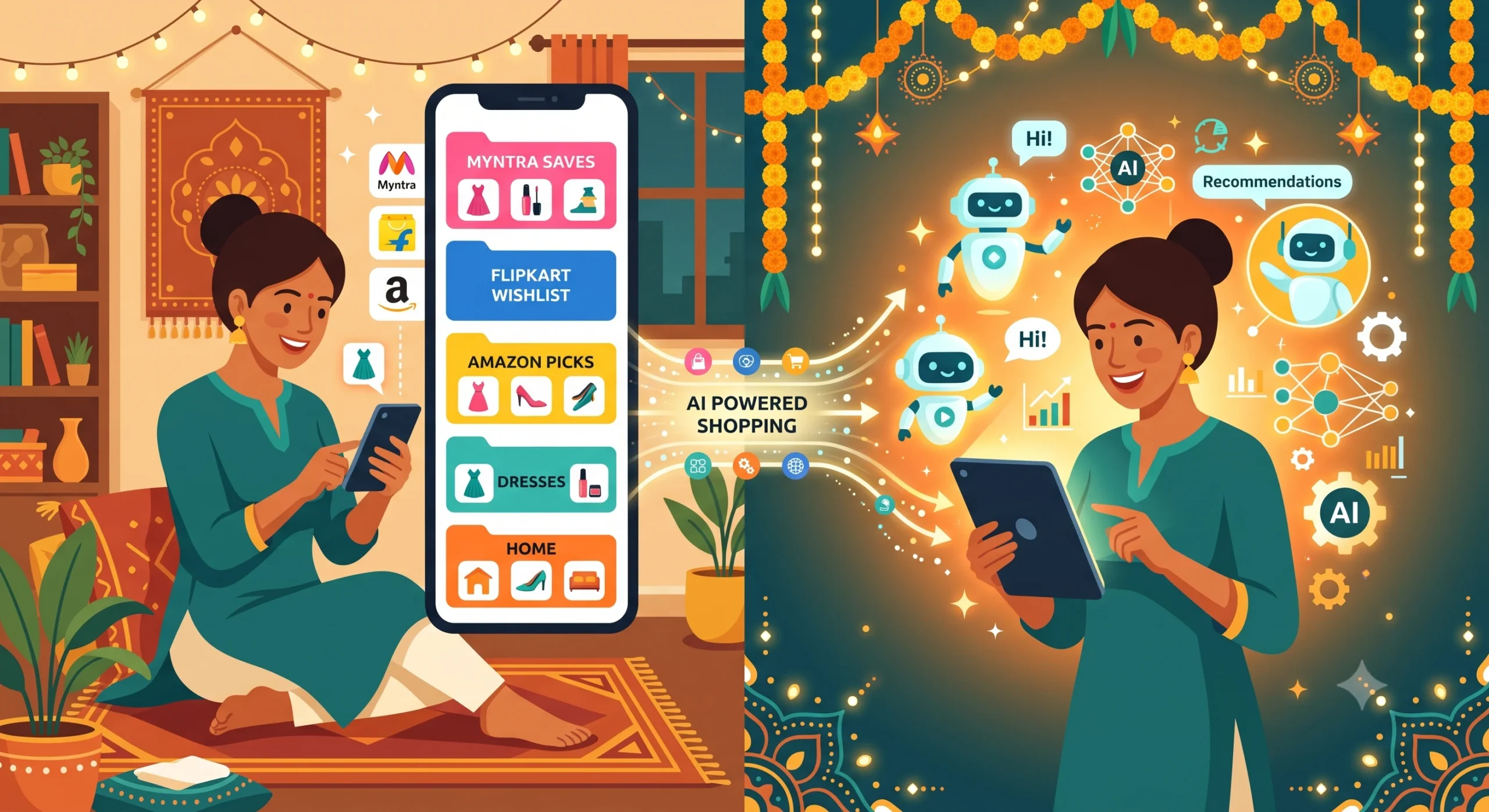 Baggyfy shopping wishlist app and AI Fiesta compared — two tools helping Indian users shop and use AI smarter